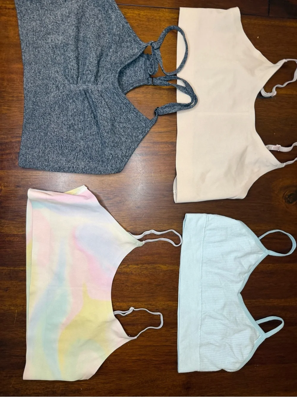 Girls’ Seamless Bralette Collection - blue, tan, Pastel Tie-Dye, Light Blue